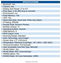 Honeywell CK67-X1N-57S1C0G CK67 Mobile Computer 5G, 4G, 3G, 2G, LTE Advanced