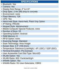 Honeywell CK67-X1N-57S1D0G CK67 Mobile Computer 5G, WIFI6E, 53key, 8GB/128GB