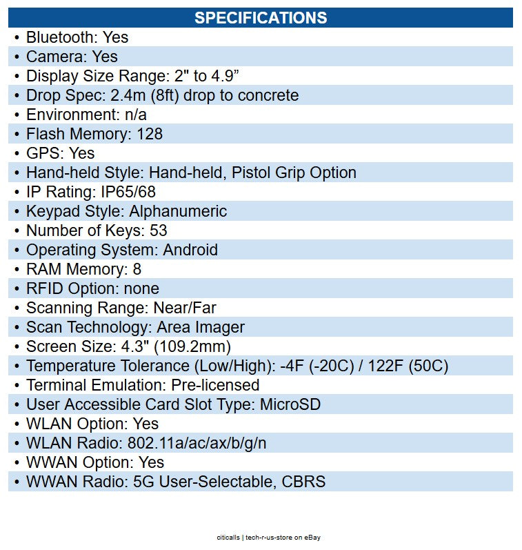 Honeywell CK67-X1N-5ES1D0G CK67 5G&WIFI6E, 4.3" Screen, 53-Key Alphanumeric