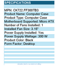In Win CK722.FF300TB3 Computer Case - 300 W - Power Supply Installed