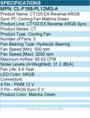 Thermaltake CL-F198-PL12MG-A CT120 EX Reverse ARGB Sync PC Cooling Fan