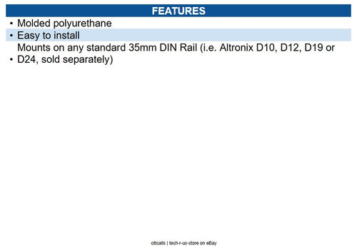 Altronix CLIP4 Two (2) DIN Rail 3-Position Mounting Clips, for mounting relays