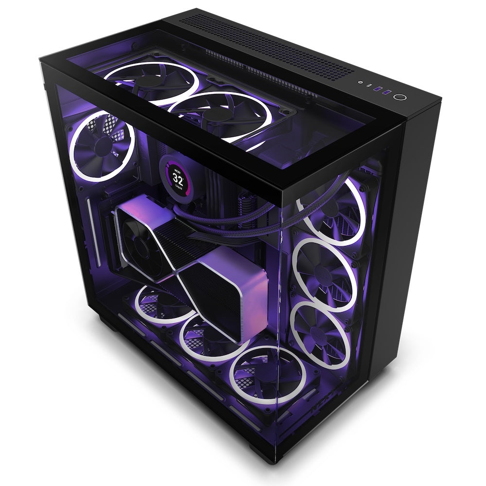 NZXT CM-H91EB-01 Case H9 Elite MID-TOWER Tempered Glass F120Q Airflow Fan Black