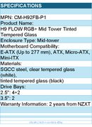 NZXT CM-H92FB-P1 Computer Case - H9 FLOW RGB+ Mid Tower Tinted TG Black Retail