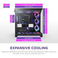 NZXT CM-H92FB-P1 Computer Case - H9 FLOW RGB+ Mid Tower Tinted TG Black Retail