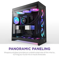 NZXT CM-H92FB-R1 Computer Case - H9 FLOW RGB Mid Tower Tinted TG Black Retail