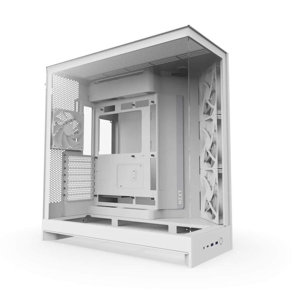 NZXT CM-H92FW-01 Computer Case - H9 FLOW Mid Tower Clear TG White Retail
