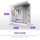 NZXT CM-H92FW-01 Computer Case - H9 FLOW Mid Tower Clear TG White Retail