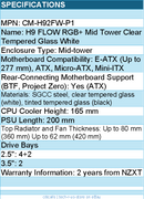 NZXT CM-H92FW-P1 Computer Case - H9 FLOW RGB+ Mid Tower Clear TG White Retail