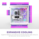 NZXT CM-H92FW-P1 Computer Case - H9 FLOW RGB+ Mid Tower Clear TG White Retail