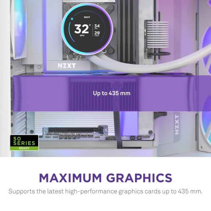 NZXT CM-H92FW-P1 Computer Case - H9 FLOW RGB+ Mid Tower Clear TG White Retail