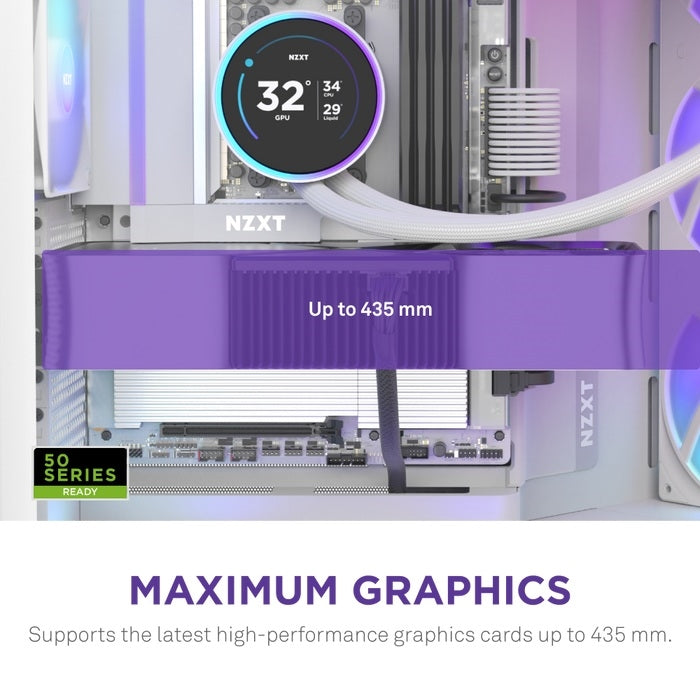 NZXT CM-H92FW-R1 Computer Case - H9 FLOW RGB Mid Tower Clear TG White Retail