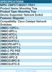Cisco CMPCT-MGNT-TRAY Mounting Tray for Catalyst Network Switches