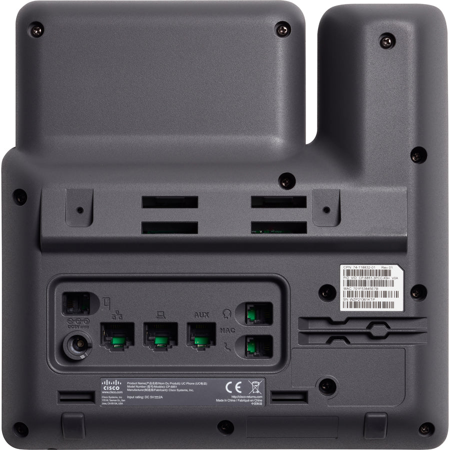 Cisco CP-6851-3PCC-K9= 6851 IP Phone -Corded -Wall Mountable, Desktop -Charcoal