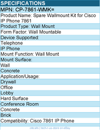 Cisco CP-7861-WMK= Spare Wallmount Kit for Cisco IP Phone 7861