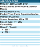 Cisco CP-8800-A-KEM-3PC= 8800 Phone Expansion Module for 8851, 8861 IP Phones