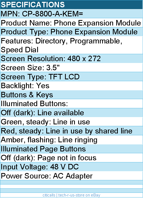 Cisco CP-8800-A-KEM= IP 8800 Series Key Expansion Module - Programmable