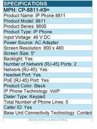 Cisco CP-8811-K9= 8811 IP Phone - Corded - Wall Mountable - Black