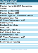 Cisco CP-8832-K9 832 IP Conference Station - Tabletop - Charcoal