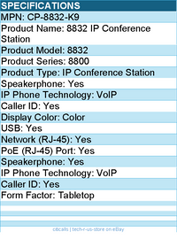 Cisco CP-8832-K9 832 IP Conference Station - Tabletop - Charcoal