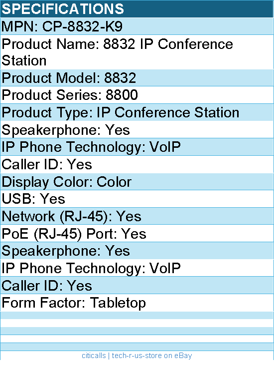 Cisco CP-8832-K9 832 IP Conference Station - Tabletop - Charcoal