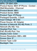 Cisco CP-8841-K9= 8841 IP Phone - Corded - Wall Mountable - Charcoal