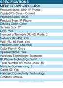 Cisco CP-8851-3PCC-K9= 8851 IP Phone - Corded/Cordless - Bluetooth