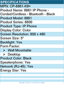 Cisco CP-8861-K9= 8861 IP Phone - Corded/Cordless - Bluetooth - Black