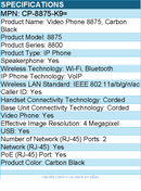 Cisco CP-8875-K9= 8875 IP Phone - Corded - Wi-Fi, Bluetooth - Desktop