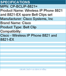 Cisco CP-BCLIP-8821= Wireless IP Phone 8821 and 8821-EX spare Belt Clips