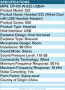 Cisco CP-HS-W-532-USBA= Headset 532 (Wired Dual with USB Headset Adapter)