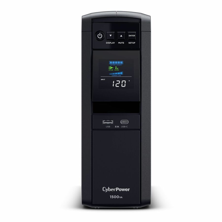 CyberPower CP1500PFCLCDTAA TAA Compliant UPS System - 1500VA/1000W, 120 VAC