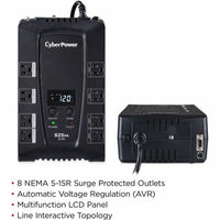 CyberPower CP825AVRLCD Intelligent LCD UPS Systems - 825VA/450W, 120 VAC