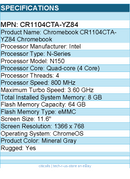ASUS CR1104CTA-YZ84 11.6" Rugged Chromebook - 8 GB - Mineral Gray