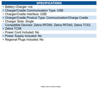 Zebra CR49-1S0T-TC5-M-02 Cradle Docking - Mobile Computer, RFID Reader - 1 Slot