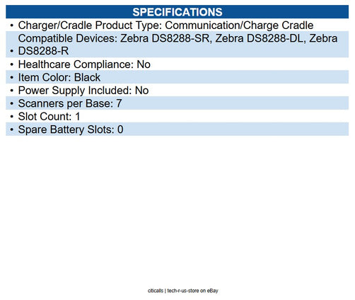 Zebra CR8288-SC100F4WW DS8288: Standard Cradle, Inductive, Bluetooth, FIPS