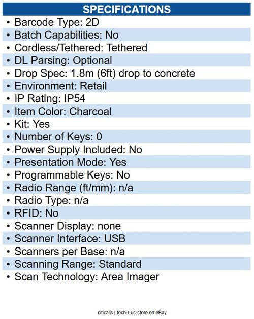 Code CR950-K301-PKU9 Code Reader 950 CR950 Handheld Barcode Scanner Kit Cable