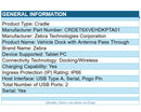 Zebra CRD-ET6X-VEHDK-PTA01 Vehicle Dock w Ant Passthru USB Serial USB ET60 ET65