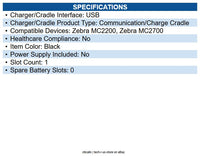 Zebra CRD-MC2X-1SCU-01 Cradle Docking - Mobile Computer - Charging Capability