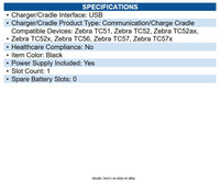 Zebra CRD-TC51-1SCU-01 Single Slot Cradle Docking - Mobile Computer - 1 Slot