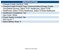 Zebra CRD-TC51-HC1SC-01 Cradle Wired - Handheld Computer - Charging Capability