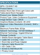 Cisco CS-BAR-T-K9 Webex Room Bar (FirstLight Color) w Table-stand Room Navigator