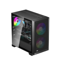 PCCooler C3D310 BK ARGB PC Gaming Case mATX ITX Easy Install Cable Storage Black