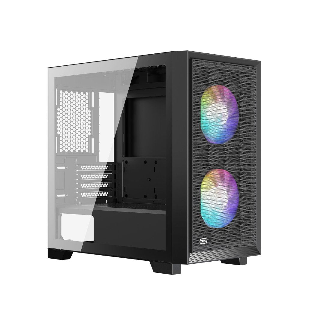PCCooler C3D310 BK ARGB PC Gaming Case mATX ITX Easy Install Cable Storage Black