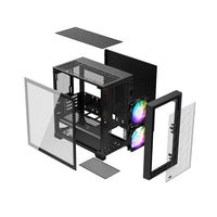 PCCooler C3D310 BK ARGB PC Gaming Case mATX ITX Easy Install Cable Storage Black