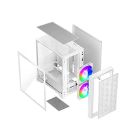 PCCooler C3D310 WH ARGB PC Gaming Case mATX ITX Easy Install Cable Storage White