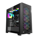 PCCooler C3D510 BK ARGB CPS PC Gaming Case w 3 FANs Easy Install Cable-Sto Black