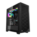 PCCooler C3D510 BK ARGB CPS PC Gaming Case w 3 FANs Easy Install Cable-Sto Black