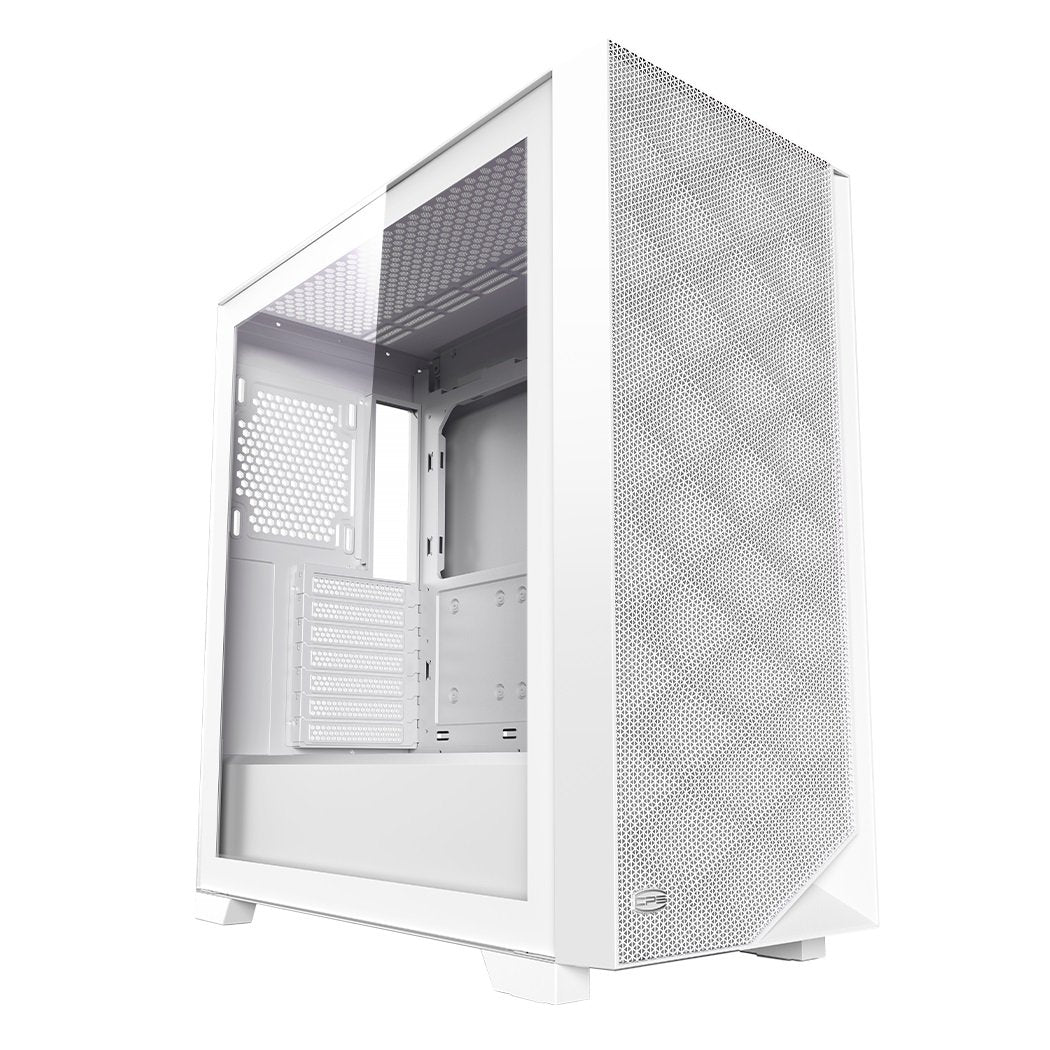 PCCooler C3D510 WH ARGB CPS PC Gaming Case w 3 FANs Easy Install Cable-Sto White