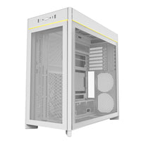 Montech HS01W ATX Mid Tower PC Gaming Case High Airflow Mesh Front Panel White